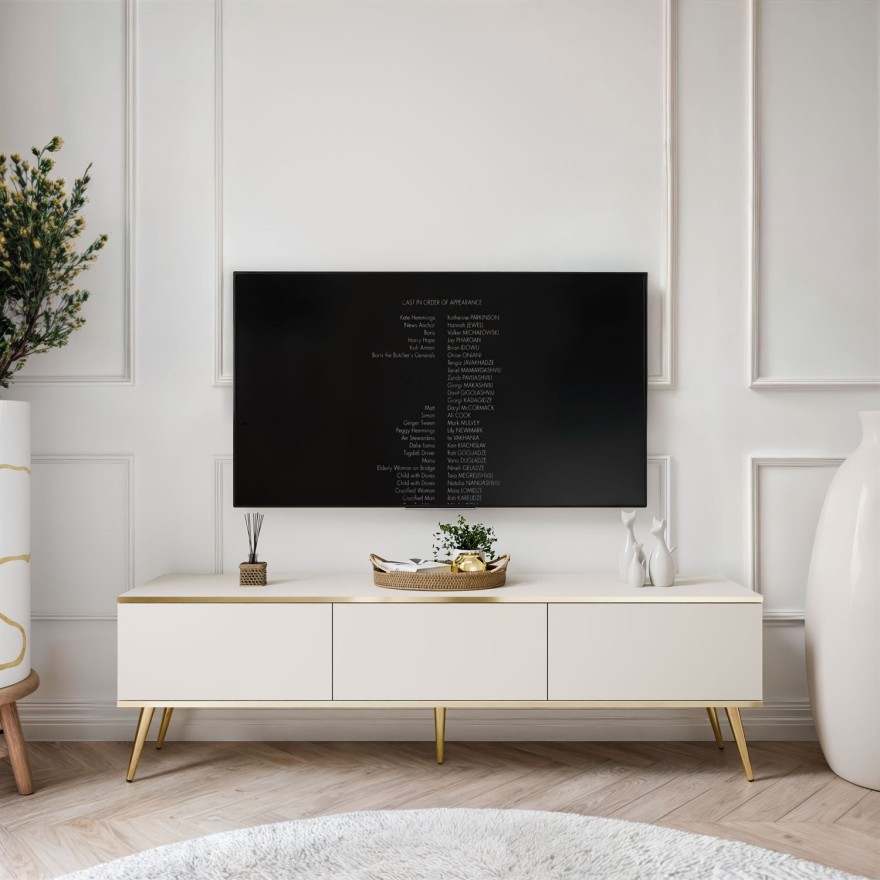 Szafka pod telewizor OXFORD III 175 cm na złotych nóżkach