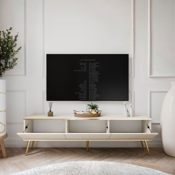 Szafka pod telewizor OXFORD III 175 cm na złotych nóżkach