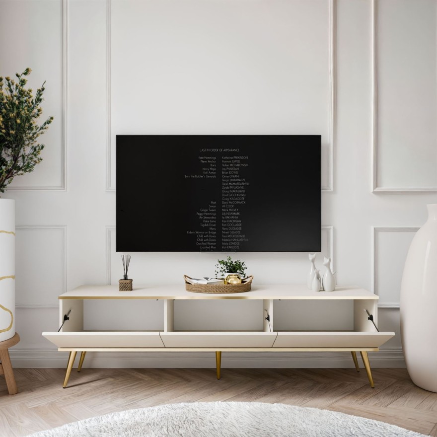 Szafka pod telewizor OXFORD III 175 cm na złotych nóżkach