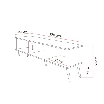 Szafka pod telewizor OXFORD III 175 cm na złotych nóżkach