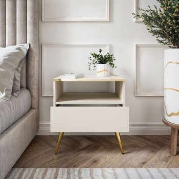 Stolik nocny OXFORD na złotych nóżkach