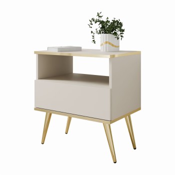 Stolik nocny OXFORD na złotych nóżkach