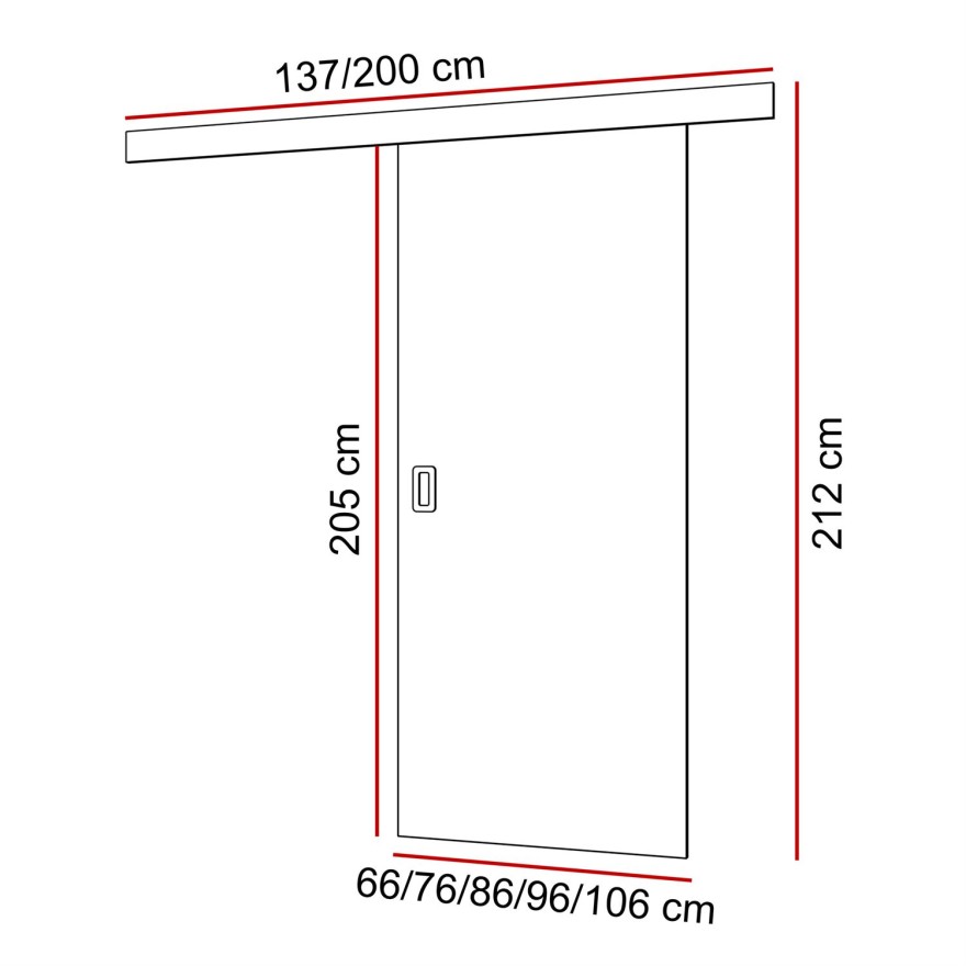 Drzwi przesuwne WAYATT z uchwytem