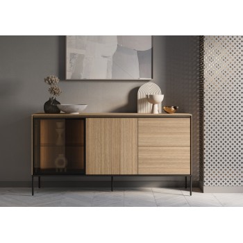 Komoda VISSO VI-05 z oświetleniem LED dąb linearny