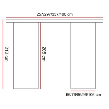 Drzwi przesuwne HINOKI DUO z uchwytem