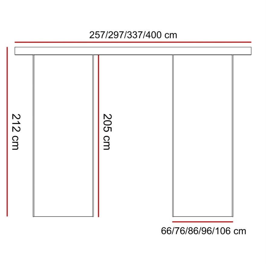 Drzwi przesuwne HINOKI DUO z uchwytem