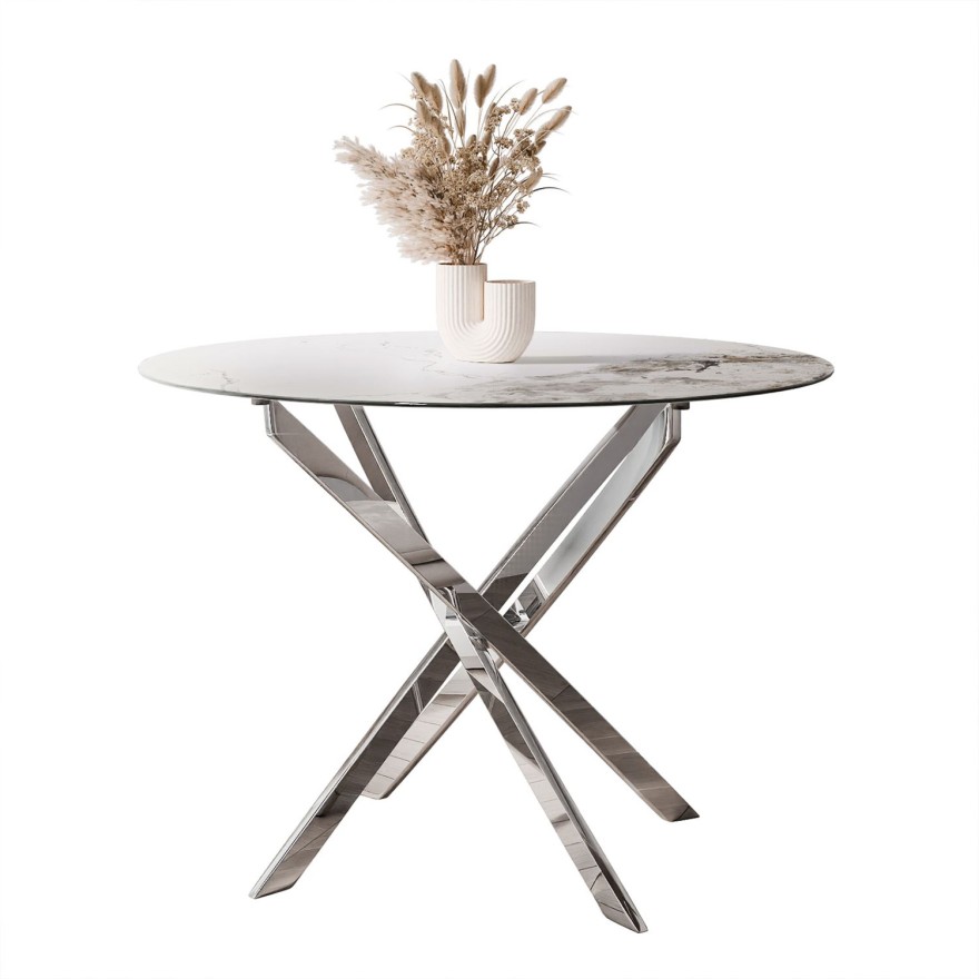 Okrągły stół BEIRA II 90 cm ceramiczny blat