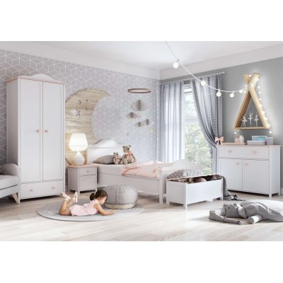 Szafa LUNA LN-012d biały/różowy