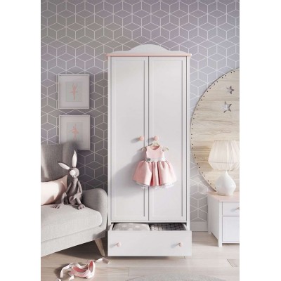 Szafa LUNA LN-012d biały/różowy