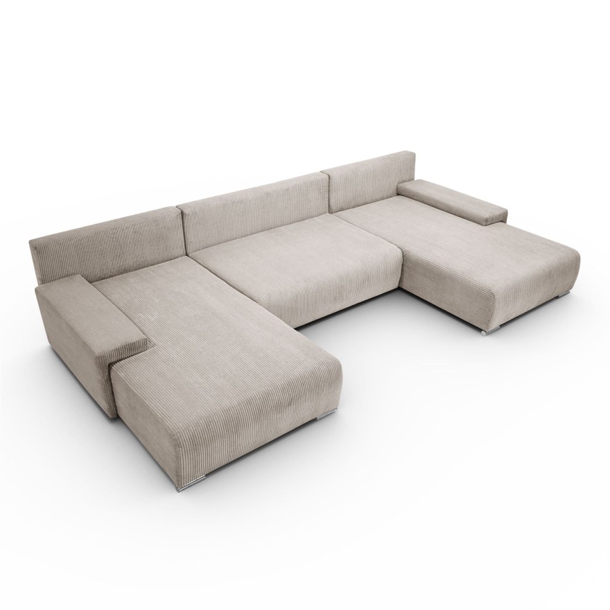 Narożnik tapicerowany LAVIO U z funkcją spania i pojemnikiem na pościel