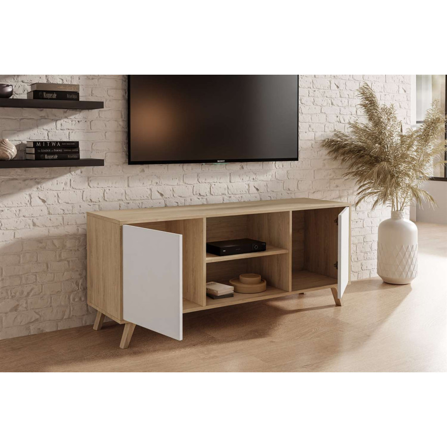 Szafka RTV WINDY II dąb puccini biały