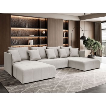 Narożnik tapicerowany APOLLO U z funkcją spania i pojemnikiem na pościel