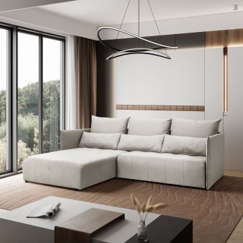 Narożnik tapicerowany APOLLO L z funkcją spania i pojemnikiem na pościel