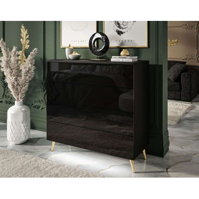 Komoda AURA z szufladami złote nóżki