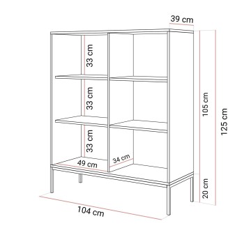 Komoda wysoka CORTADO K104 dwudrzwiowa