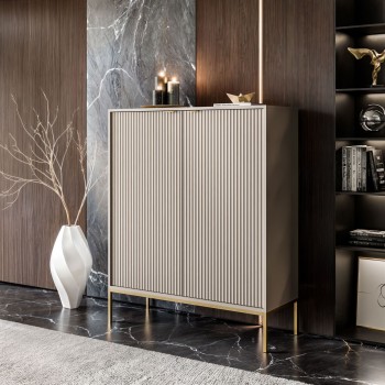 Komoda wysoka CORTADO GOLD K104 dwudrzwiowa