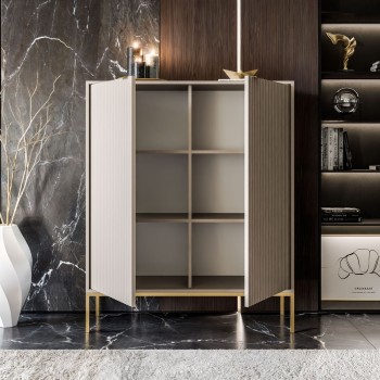 Komoda wysoka CORTADO GOLD K104 dwudrzwiowa