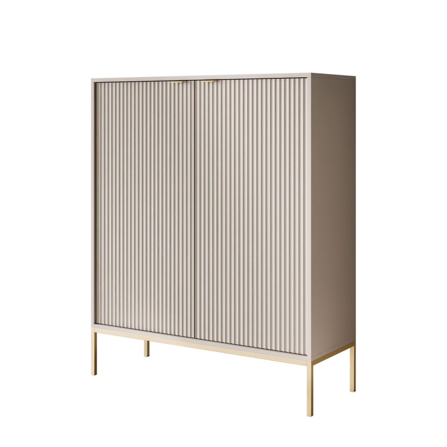 Komoda wysoka CORTADO GOLD K104 dwudrzwiowa