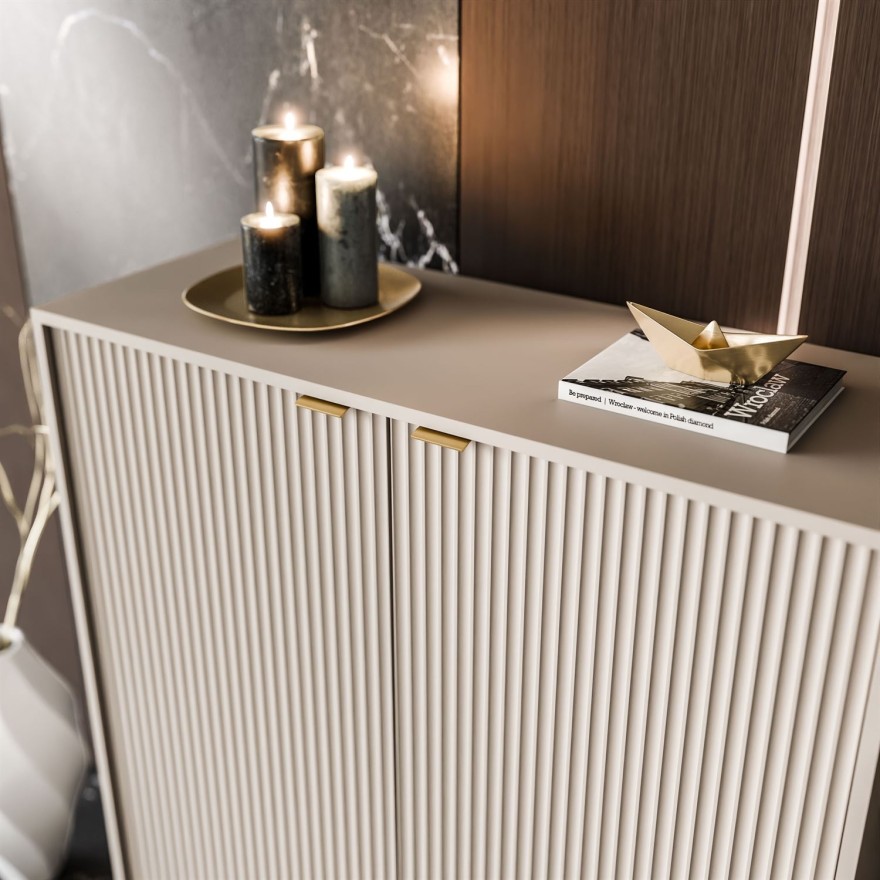 Komoda wysoka CORTADO GOLD K104 dwudrzwiowa