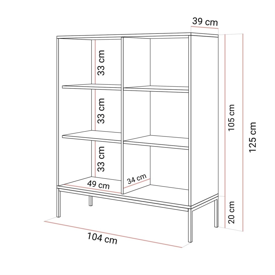 Komoda wysoka CORTADO GOLD K104 dwudrzwiowa