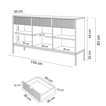 Komoda CORTADO GOLD KSZ154 z szufladami 154 cm