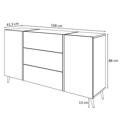 Komoda z szufladami ONYX LOFT na nóżkach Komoda z szufladami ONYX LOFT na nóżkach