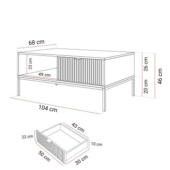 Ława CORTADO GOLD L-104 z szufladą