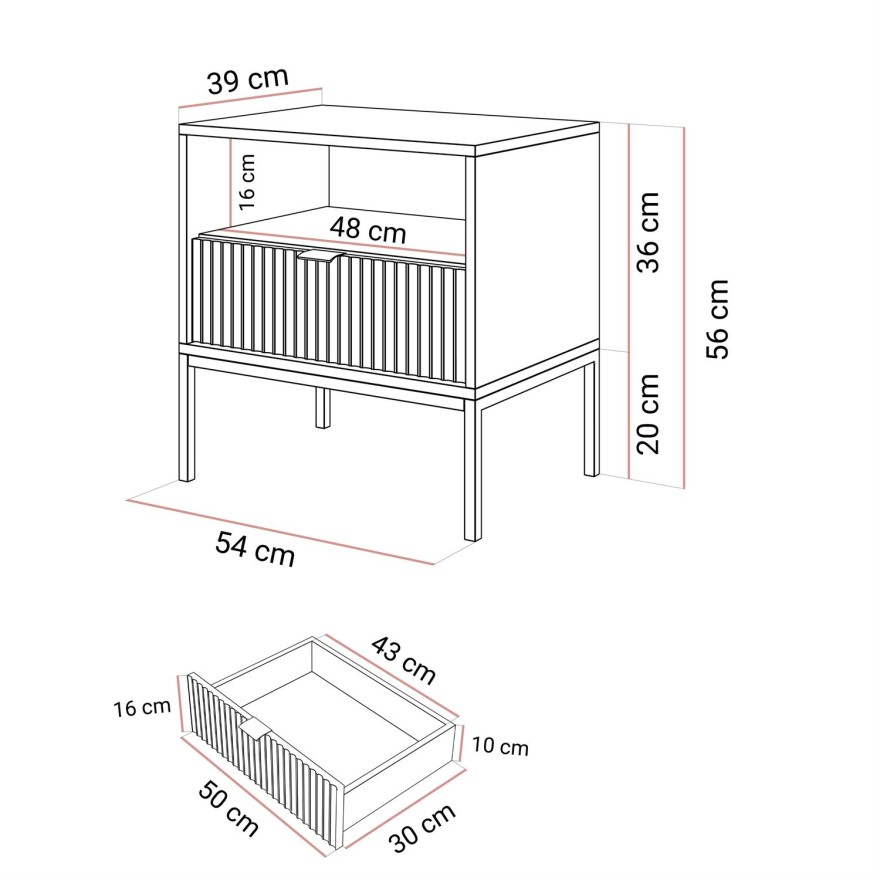 Szafka nocna CORTADO S54