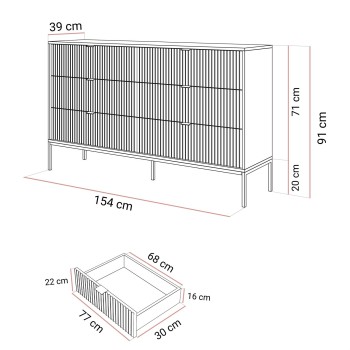 Komoda CORTADO GOLD KS154 z szufladami
