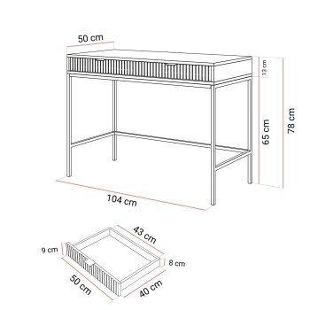 Toaletka z lustrem CORTADO GOLD T104