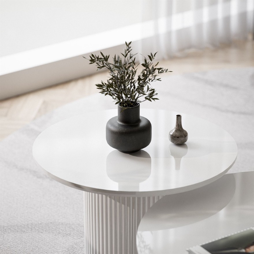 Zestaw Stolików OVI z ryflowaną podstawą