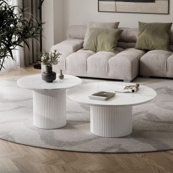 Zestaw Stolików OVI z ryflowaną podstawą