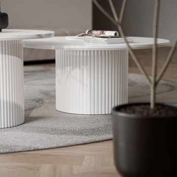 Zestaw Stolików OVI z ryflowaną podstawą