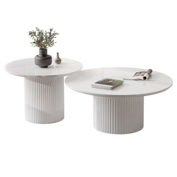 Zestaw Stolików OVI z ryflowaną podstawą