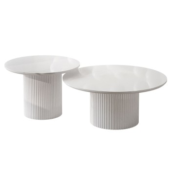 Zestaw Stolików OVI z ryflowaną podstawą