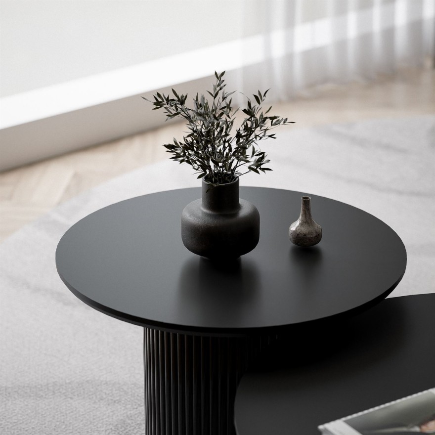 Zestaw Stolików OVI z ryflowaną podstawą