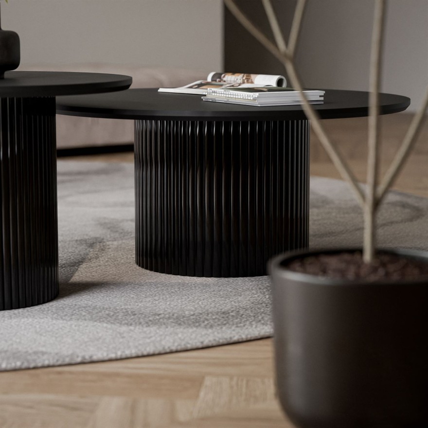 Zestaw Stolików OVI z ryflowaną podstawą