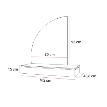 Toaletka kosmetyczna AURORA-Q SILVER wisząca z lustrem biały połysk