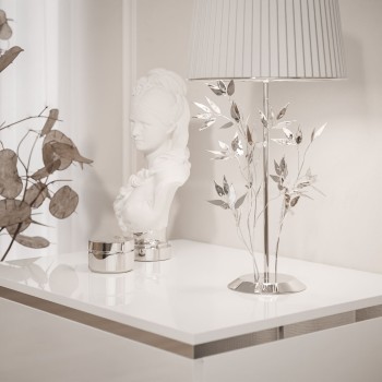 Stolik nocny AURORA SILVER wiszący biały połysk