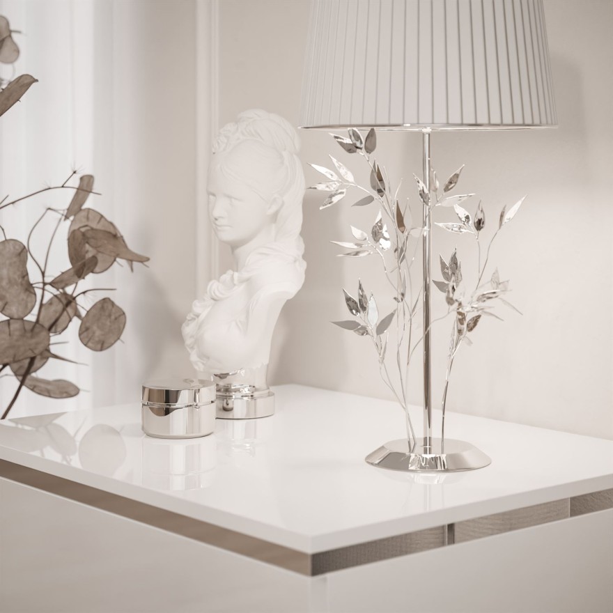 Stolik nocny AURORA SILVER wiszący biały połysk