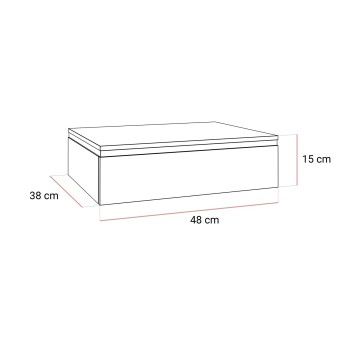 Stolik nocny AURORA SILVER wiszący biały połysk