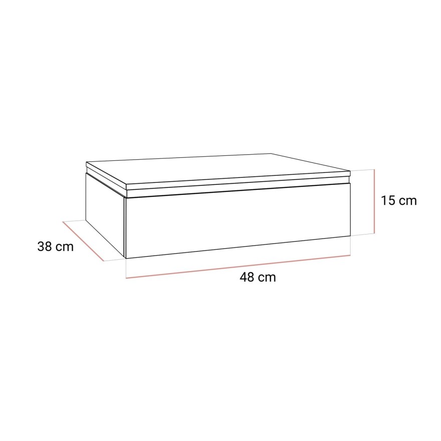 Stolik nocny AURORA SILVER wiszący biały połysk