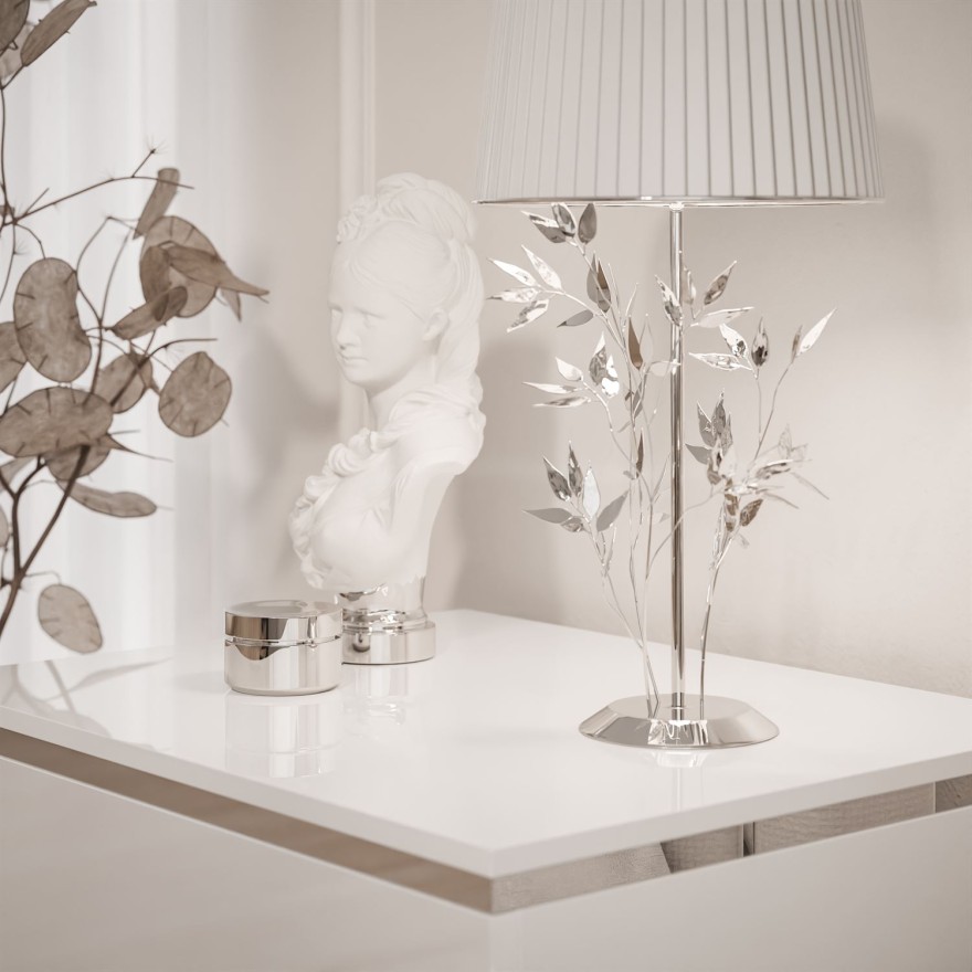 Stolik nocny AURORA SILVER na srebrnym stelażu