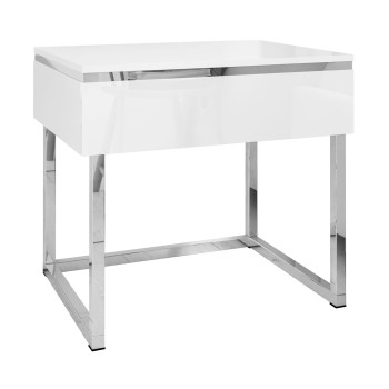 Stolik nocny AURORA SILVER na srebrnym stelażu