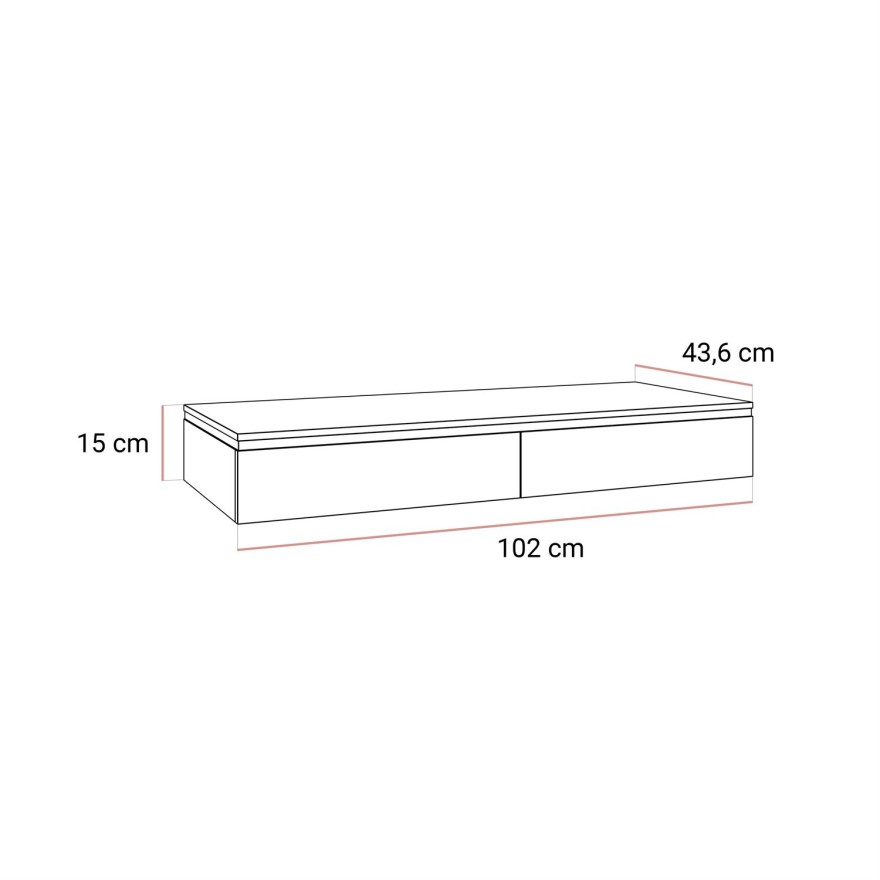 Toaletka kosmetyczna AURORA SILVER wisząca biały połysk