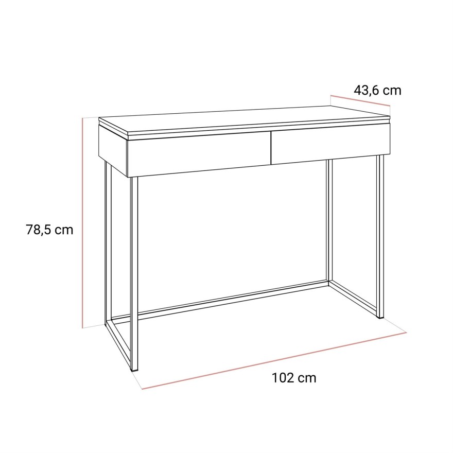 Konsola AURORA SILVER biały połysk na srebrnym stelażu
