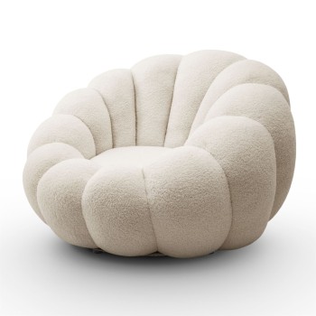 Fotel obrotowy FLUFFY z podnóżkiem