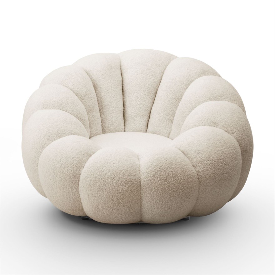 Fotel obrotowy FLUFFY z podnóżkiem