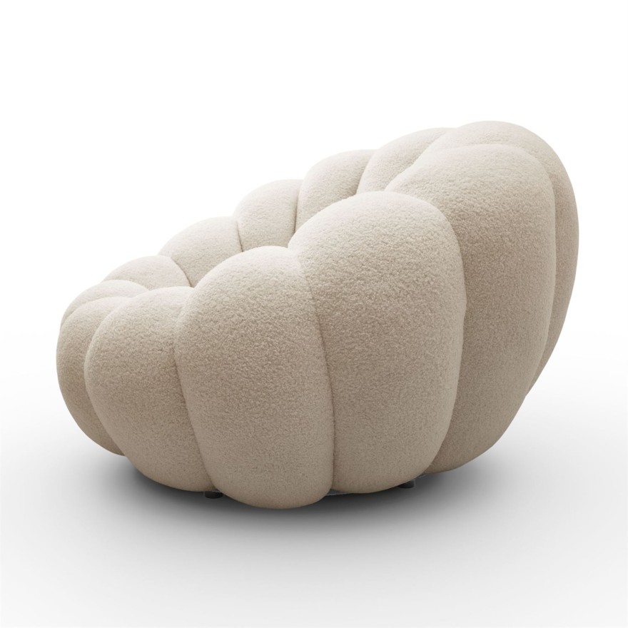 Fotel obrotowy FLUFFY z podnóżkiem