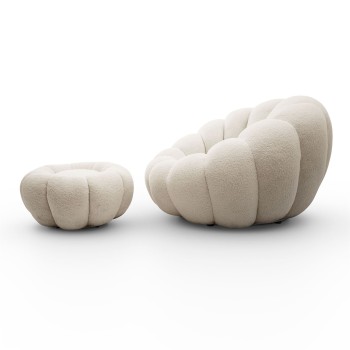 Fotel obrotowy FLUFFY z podnóżkiem